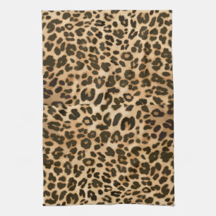 Leopard Print Background Tea Towel
