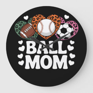 Leopard Print Ball Mom Shirt Large Clock