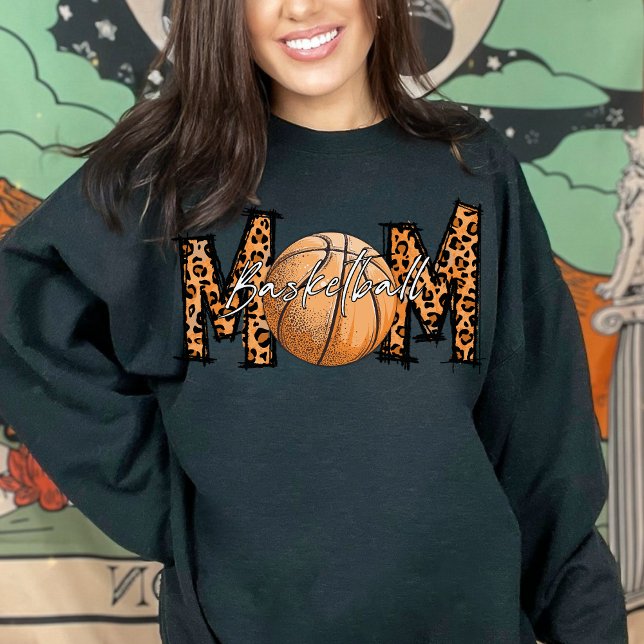 Leopard Print Basketball Mum, Athlete # and Name S Sweatshirt (Creator Uploaded)