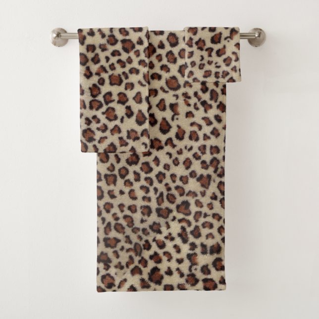 Leopard Print Bath Towel Set (Insitu)