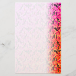 Leopard Print Bats Skulls Pink Orange Stationery