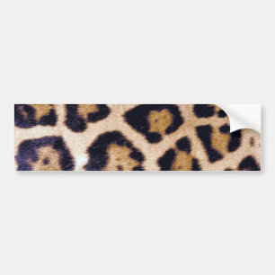 Leopard Print Big Cat Real Fur Pattern Design Bumper Sticker