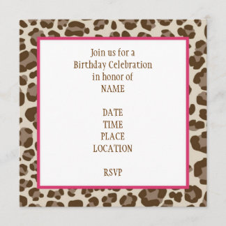 Leopard Print Birthday Invitation