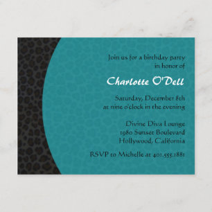leopard print birthday party invitation