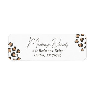 Leopard Print Birthday Return Address Label