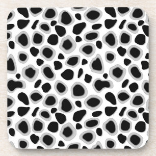 Leopard Print - Black and White Coaster