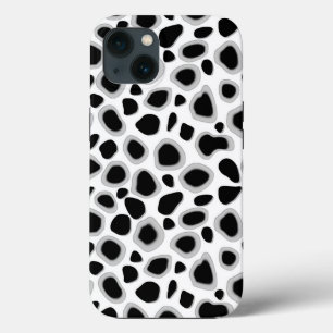 Leopard Print - Black and White iPhone Case