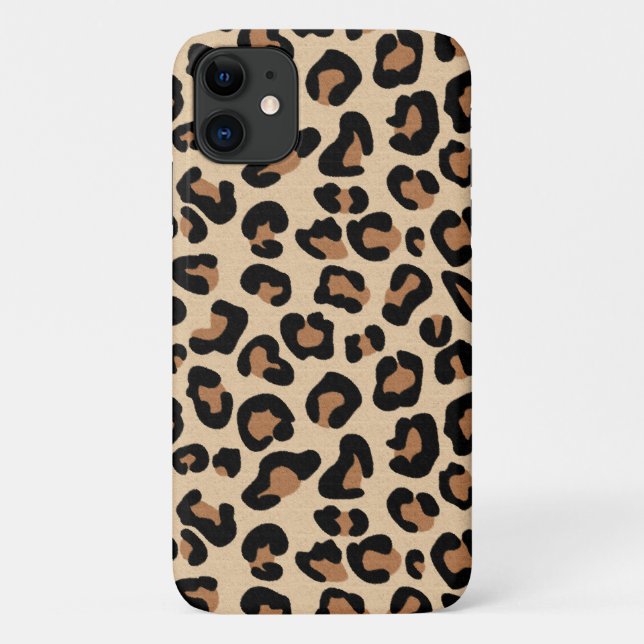 Leopard Print, Black, Brown, Rust and Tan Case-Mate iPhone Case (Back)
