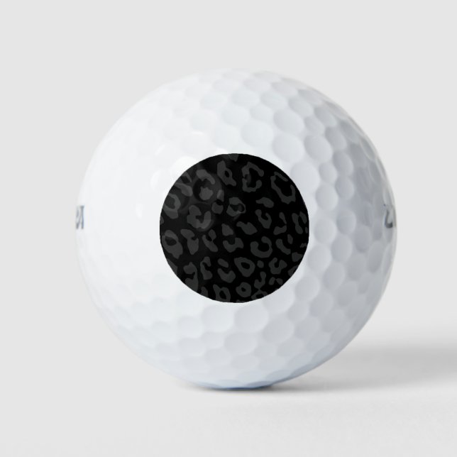 Leopard Print Black Golf Balls (Front)