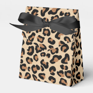 Leopard Print, Black, Rust and Tan Favour Box