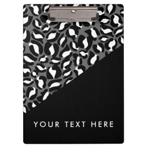 Leopard Print Black White Gold Your text here Clipboard