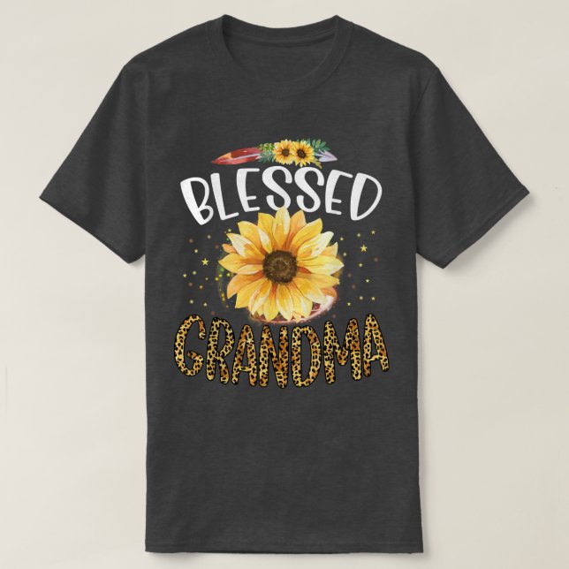 Leopard Print Blessed Grandma Cute Cheetah Mother' T-Shirt (Design Front)