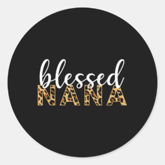 Leopard Print Blessed Nana Mother'S Day Classic Round Sticker