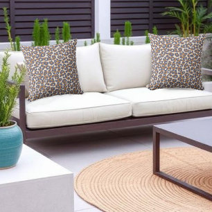 Leopard-Print Blue and Brown- Cushion