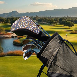 Leopard Print-Blue and  Brown- Golf Head Cover