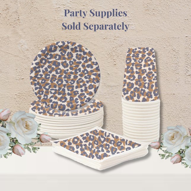 Leopard Print-Blue and Brown- Napkin (Leopard Print- Blue and Brown Party Supplies plates napkins and cups)