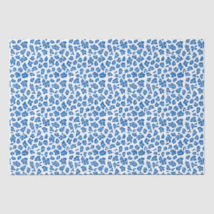 Leopard Print Blue And White Tissue Paper