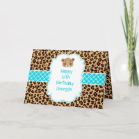 Leopard Print Blue Quatrefoil 
