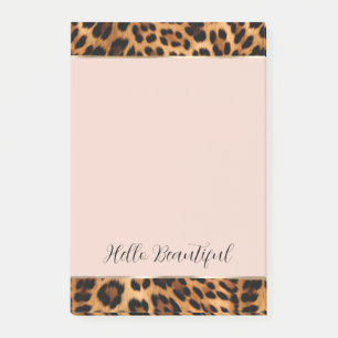 Leopard Print Blush Pink Chic Gold Glam Post-it Notes