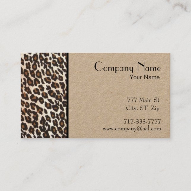 Leopard Print Border Business Card (Front)