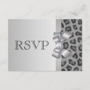 Leopard Print, Bow & Diamond RSVP Wedding