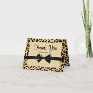 Leopard Print Bow Thank You Note Card