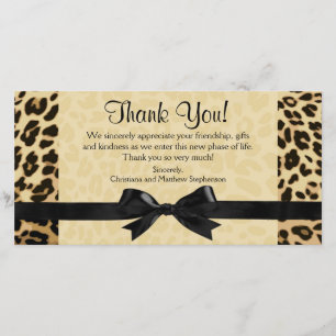 Leopard Print Bow Thank You Note Cards