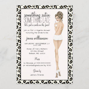 Leopard Print Bride Lingerie Shower Invitation