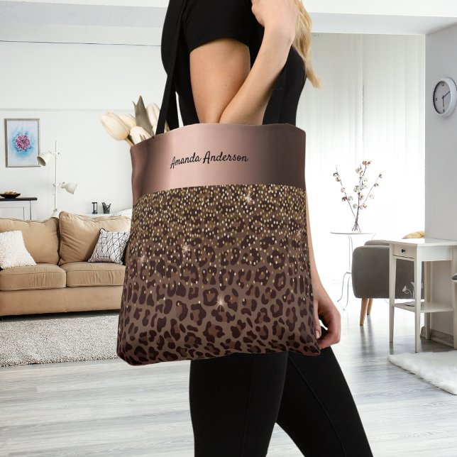 Leopard print brown black bronze tote bag (Creator Uploaded)