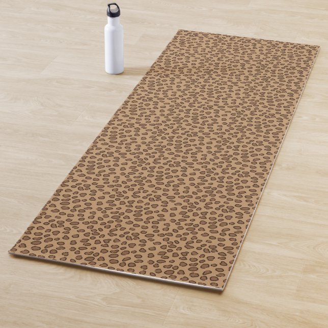 Leopard Print Brown Pattern Yoga Mat (In Situ)