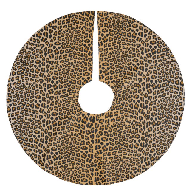 Leopard print brushed polyester tree skirt (Front)