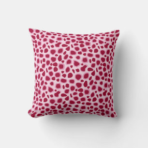 Leopard Print - Burgundy and Pink Cushion