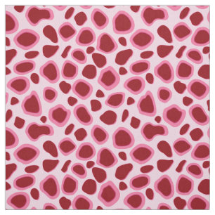Leopard Print - Burgundy and Pink Fabric