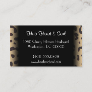 leopard print business card