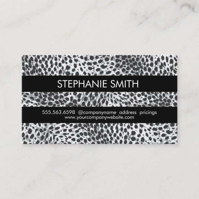 Leopard Print Business Card (Front)