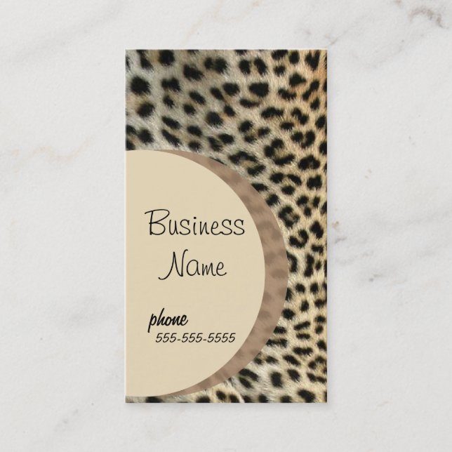 Leopard Print  Business Card Template (Front)