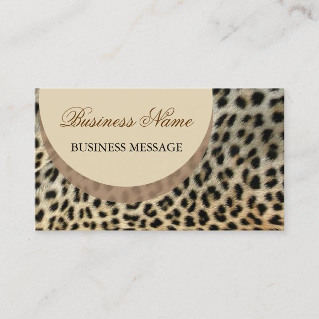 Leopard Print  Business Card Template (Front)