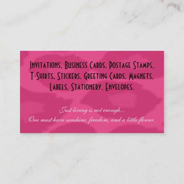 Leopard Print Business Cards (Back)