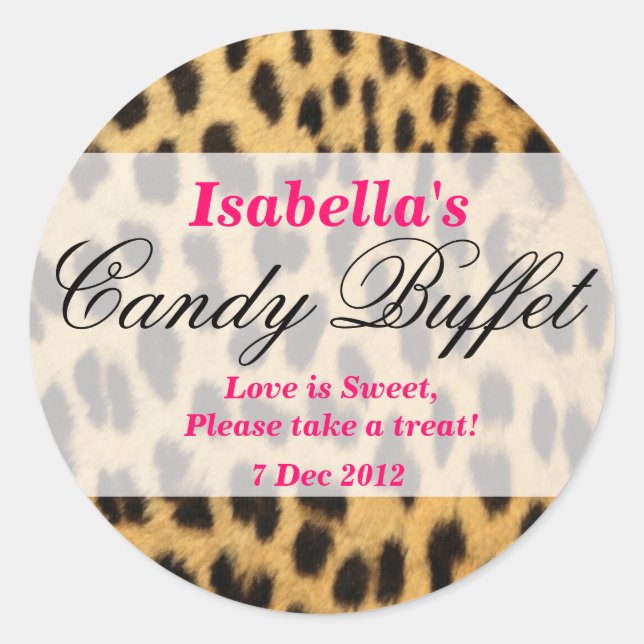 leopard print Candy Buffet Sticker (Front)