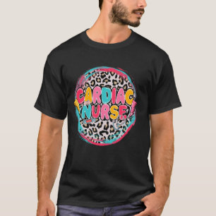 Leopard Print Cardiac Nurse Appreciation Nursing W T-Shirt
