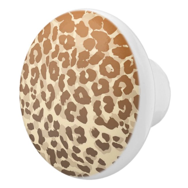 Leopard Print Ceramic Cabinet Knob (Right)