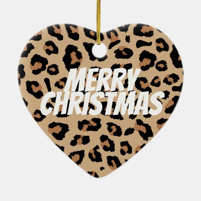 Leopard Print Ceramic Ornament (Back)