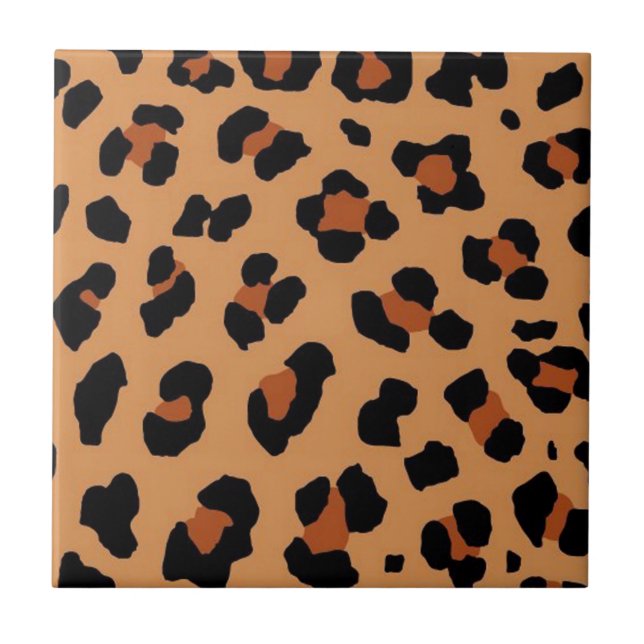 Leopard Print Ceramic Tile (Front)