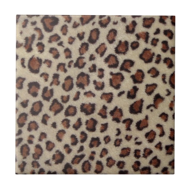 Leopard Print Ceramic Tile (Front)