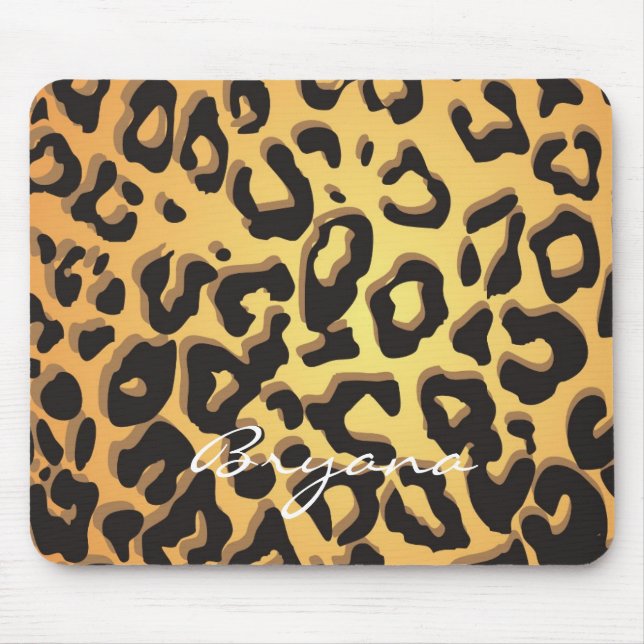 Leopard Print Cheetah Animal Glamour Mouse Pad (Front)