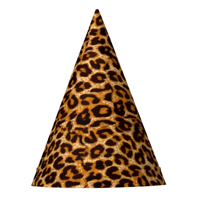 Leopard print cheetah animal print party hat (Front)