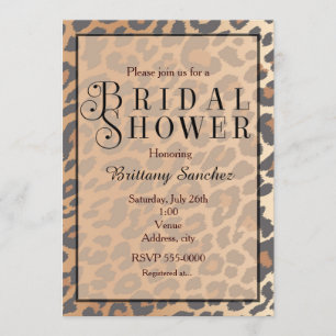 Leopard Print Cheetah Bridal Shower Invitation