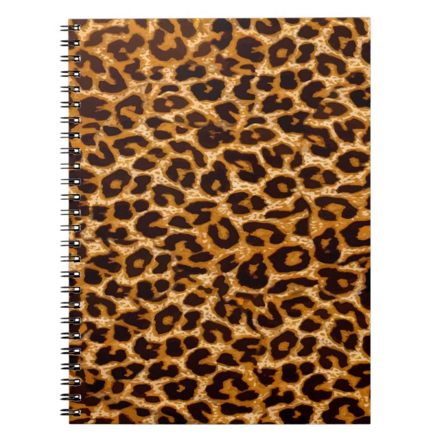 Leopard print, cheetah print, pink, girly notebook (Front)