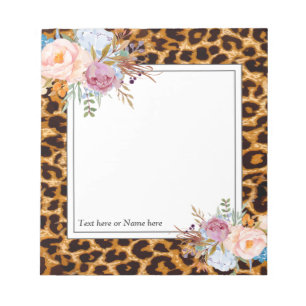 leopard print, cheetah, trendy, floral, sweet, notepad