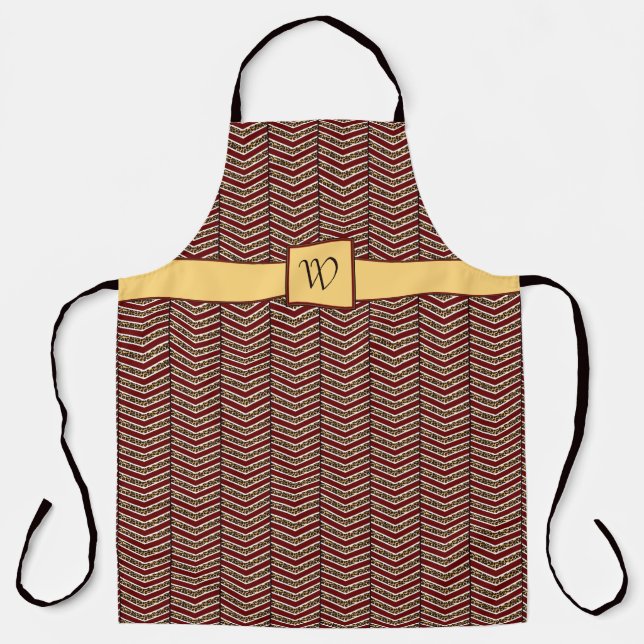 Leopard Print Chevron All-Over Print Apron (Front)
